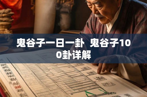鬼谷子一日一卦  鬼谷子100卦详解