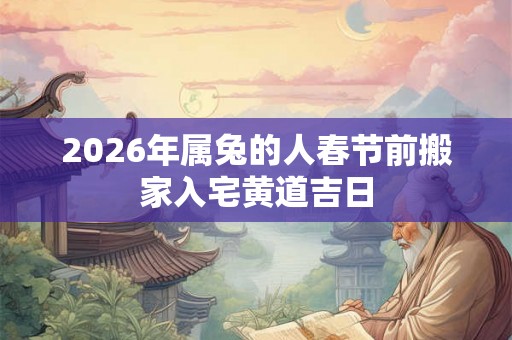 2026年属兔的人春节前搬家入宅黄道吉日