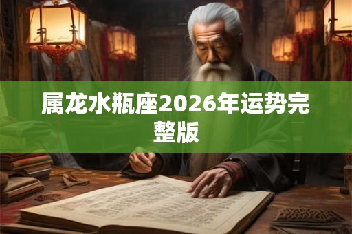 属龙水瓶座2026年运势完整版