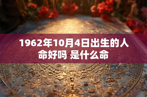 1962年10月4日出生的人命好吗 是什么命