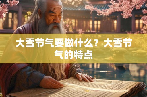 大雪节气要做什么？大雪节气的特点