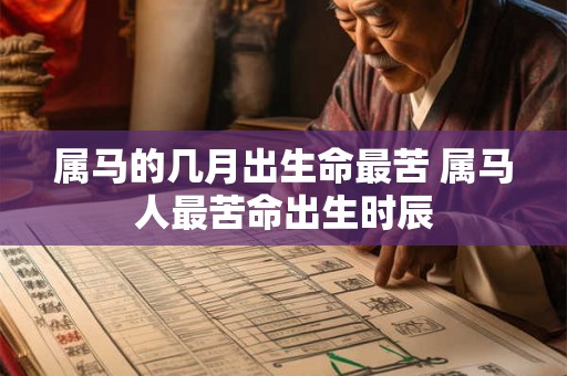 属马的几月出生命最苦 属马人最苦命出生时辰