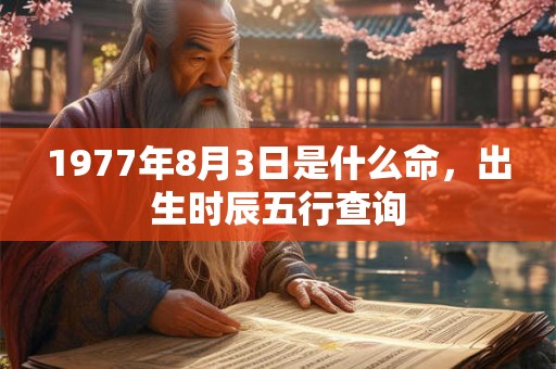 1977年8月3日是什么命,出生时辰五行查询 1977年8月3日是什么命,出生时辰五行查询