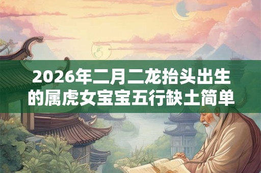 2026年二月二龙抬头出生的属虎女宝宝五行缺土简单顺口的名字