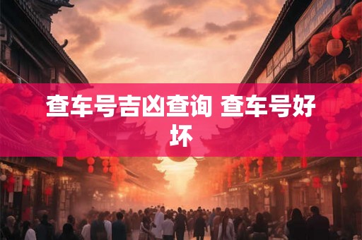 查车号吉凶查询 查车号好坏