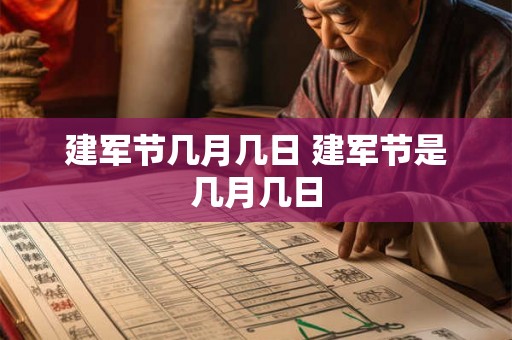 建军节几月几日 建军节是几月几日