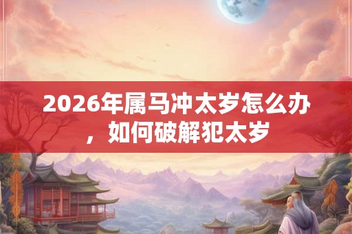 2026年属马冲太岁怎么办，如何破解犯太岁