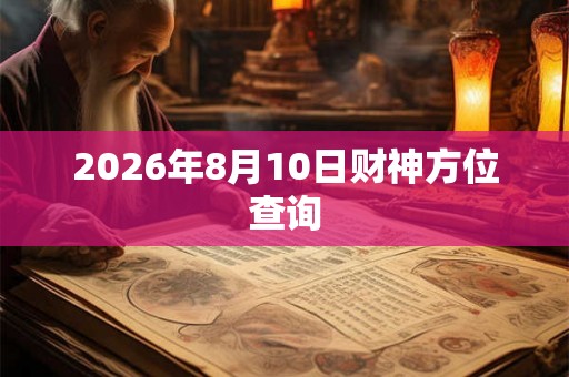 2026年8月10日财神方位查询
