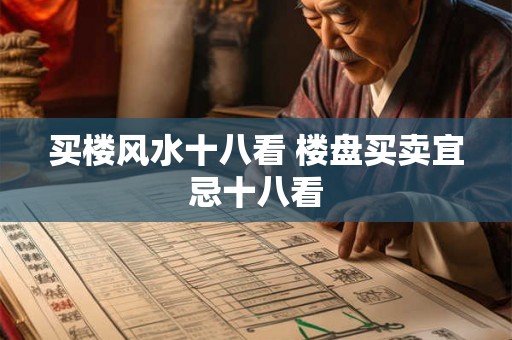 买楼风水十八看 楼盘买卖宜忌十八看