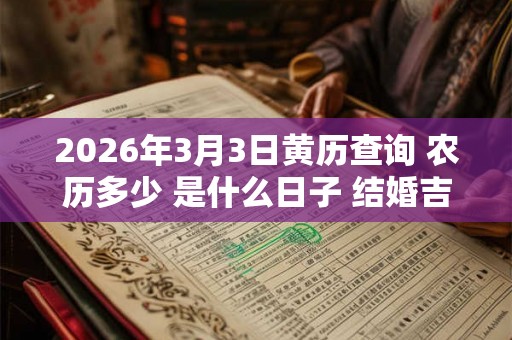 2026年3月3日黄历查询 农历多少 是什么日子 结婚吉时