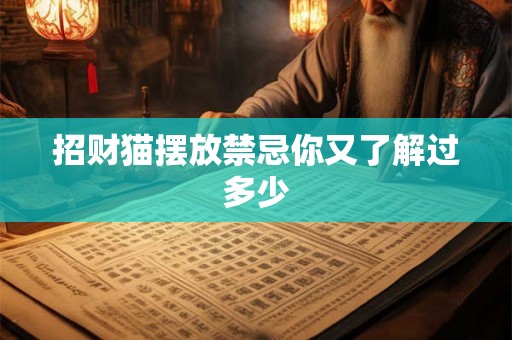 招财猫摆放禁忌你又了解过多少