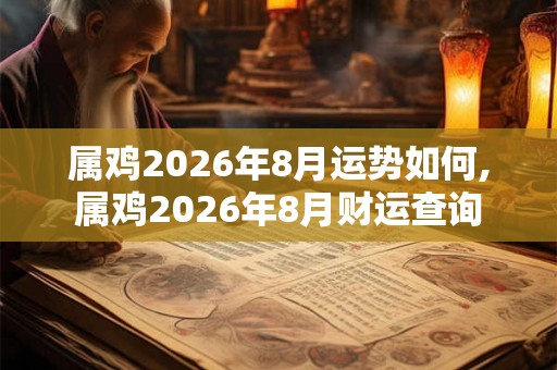 属鸡2026年8月运势如何,属鸡2026年8月财运查询