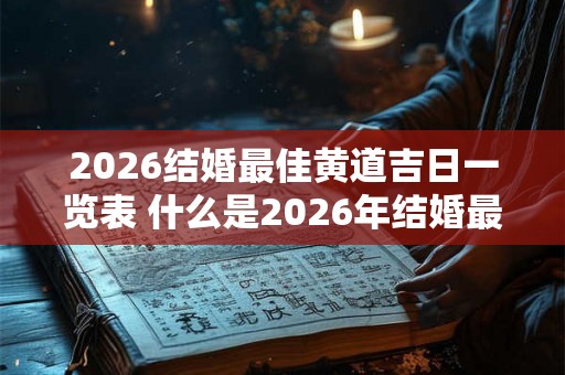 2026结婚最佳黄道吉日一览表 什么是2026年结婚最佳黄道吉日