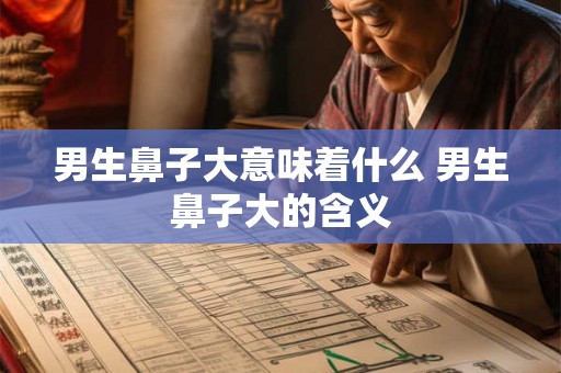 男生鼻子大意味着什么 男生鼻子大的含义