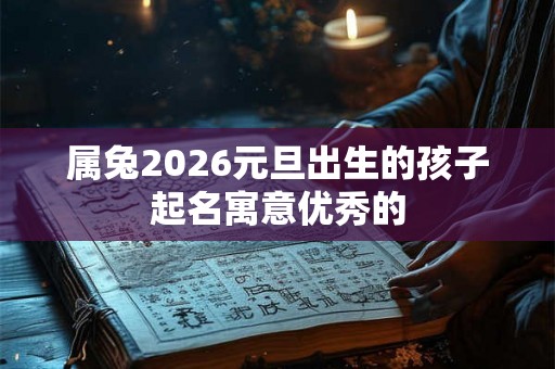 属兔2026元旦出生的孩子起名寓意优秀的