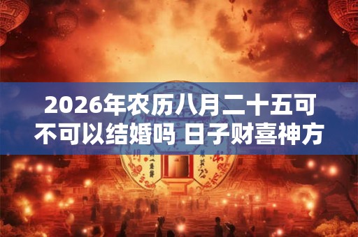 2026年农历八月二十五可不可以结婚吗 日子财喜神方位