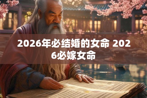 2026年必结婚的女命 2026必嫁女命