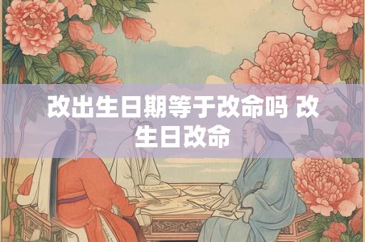 改出生日期等于改命吗 改生日改命