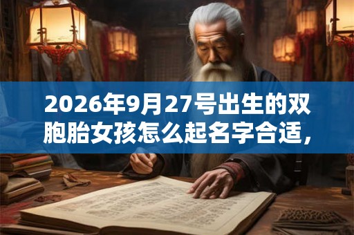 2026年9月27号出生的双胞胎女孩怎么起名字合适，五行属什么？