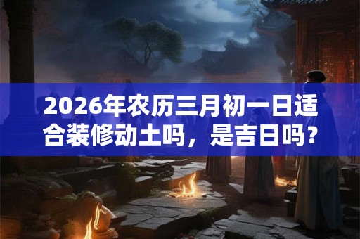 2026年农历三月初一日适合装修动土吗，是吉日吗？