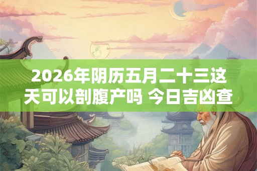 2026年阴历五月二十三这天可以剖腹产吗 今日吉凶查询