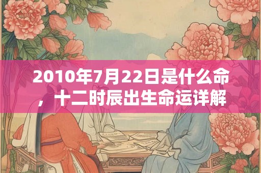 2010年7月22日是什么命，十二时辰出生命运详解