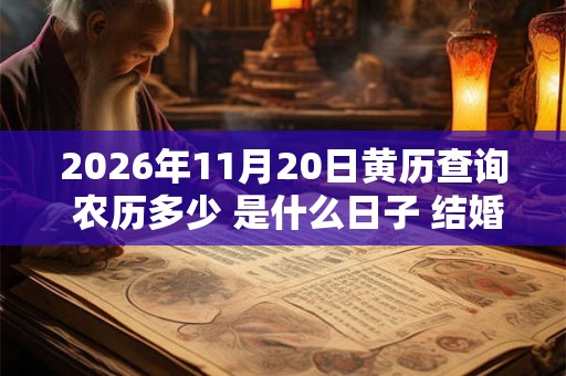 2026年11月20日黄历查询 农历多少 是什么日子 结婚吉时 2026年11月20日黄历查询 农历多少 是什么日子 结婚吉时