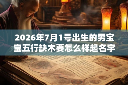 2026年7月1号出生的男宝宝五行缺木要怎么样起名字