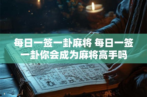 每日一签一卦麻将 每日一签一卦你会成为麻将高手吗