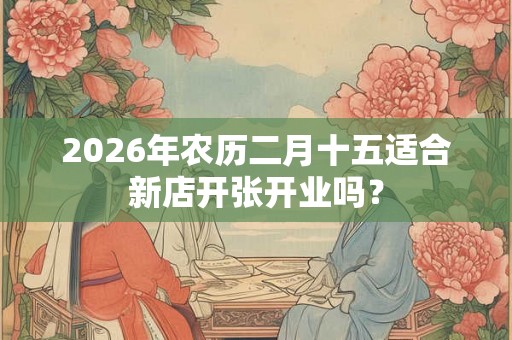 2026年农历二月十五适合新店开张开业吗？