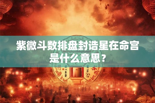 紫微斗数排盘封诰星在命宫是什么意思？