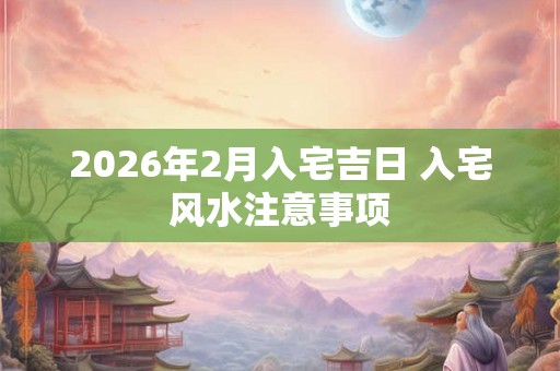 2026年2月入宅吉日 入宅风水注意事项