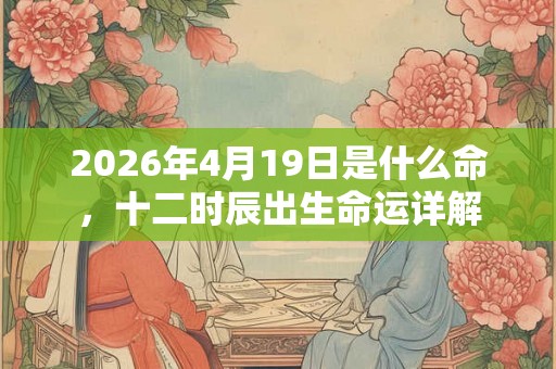 2026年4月19日是什么命,十二时辰出生命运详解 2026年4月19日是什么命,十二时辰出生命运详解