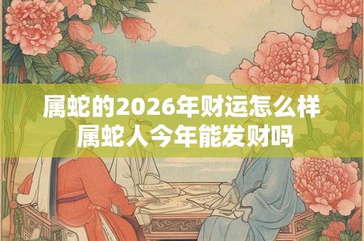 属蛇的2026年财运怎么样 属蛇人今年能发财吗 属蛇的2026年财运怎么样 属蛇人今年能发财吗