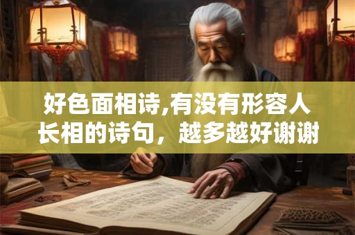 好色面相诗,有没有形容人长相的诗句，越多越好谢谢！