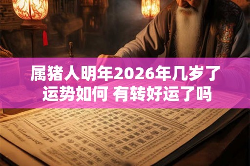属猪人明年2026年几岁了 运势如何 有转好运了吗
