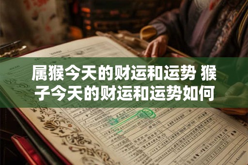 属猴今天的财运和运势 猴子今天的财运和运势如何