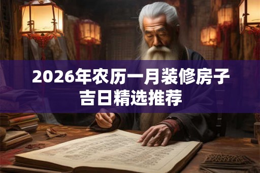 2026年农历一月装修房子吉日精选推荐