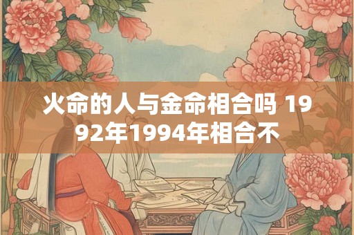 火命的人与金命相合吗 1992年1994年相合不