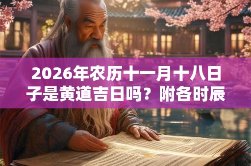 2026年农历十一月十八日子是黄道吉日吗？附各时辰宜忌