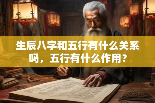 生辰八字和五行有什么关系吗，五行有什么作用？