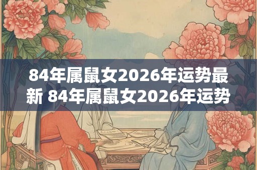 84年属鼠女2026年运势最新 84年属鼠女2026年运势如何