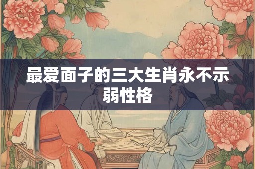 最爱面子的三大生肖永不示弱性格