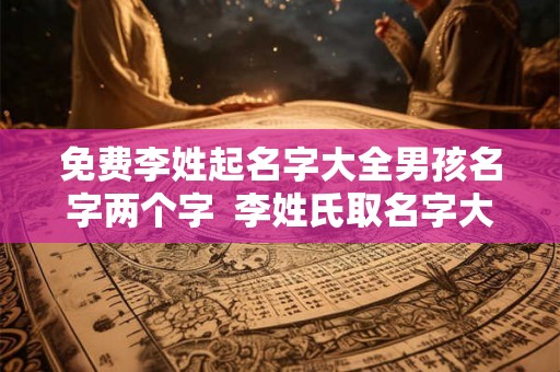 免费李姓起名字大全男孩名字两个字  李姓氏取名字大全男孩
