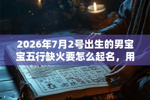 2026年7月2号出生的男宝宝五行缺火要怎么起名，用什么字好