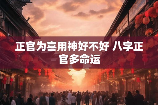 正官为喜用神好不好 八字正官多命运 正官为喜用神好不好 八字正官多命运
