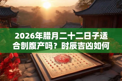 2026年腊月二十二日子适合剖腹产吗?时辰吉凶如何? 2026年腊月二十二日子适合剖腹产吗?时辰吉凶如何?