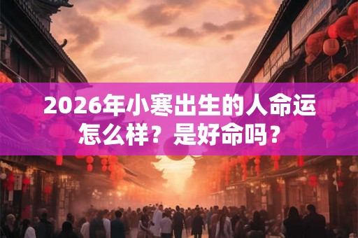 2026年小寒出生的人命运怎么样？是好命吗？