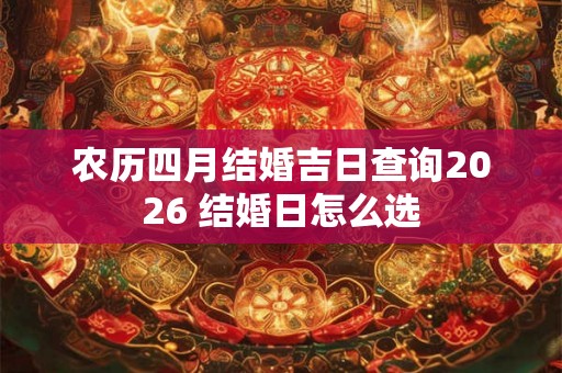 农历四月结婚吉日查询2026 结婚日怎么选