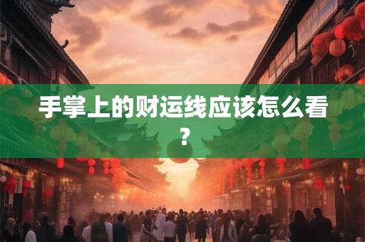 手掌上的财运线应该怎么看? 手掌上的财运线应该怎么看?